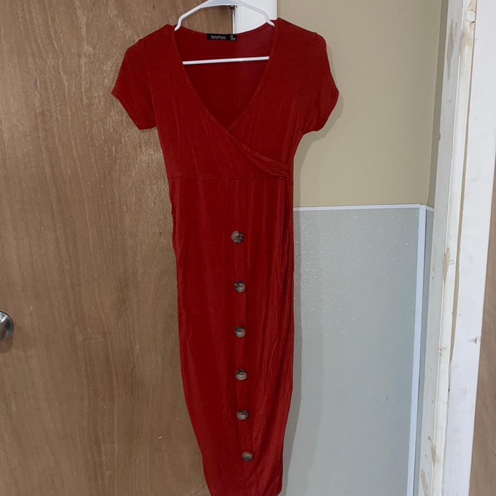 Copper maternity dress